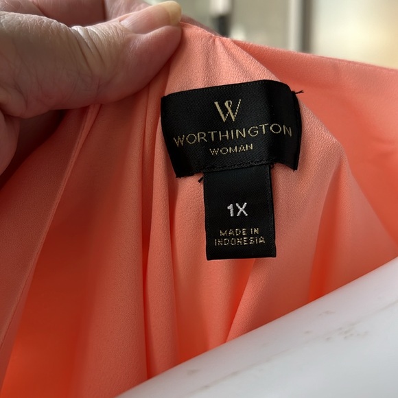 Worthington coral color ladies top 1X.. NEW - Picture 4 of 4